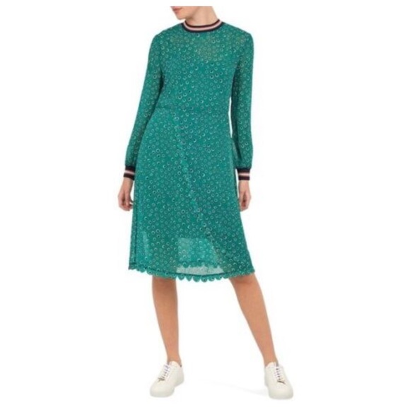NWOT Ted Baker Sibella Green Dot Dress / size 0 - Picture 1 of 7